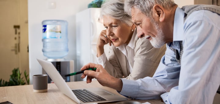 Older couple with laptop