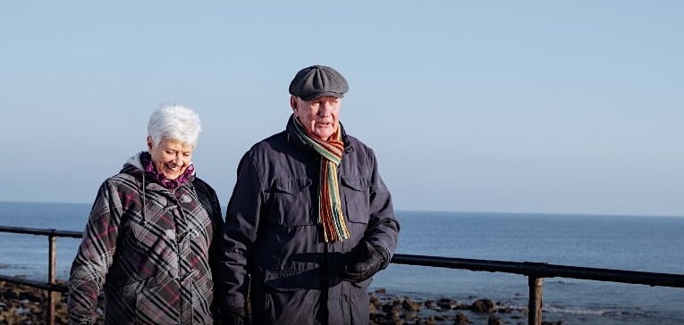 Elderly couple on the seafront