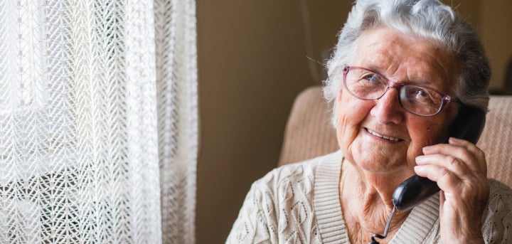 Elderly lady on phone