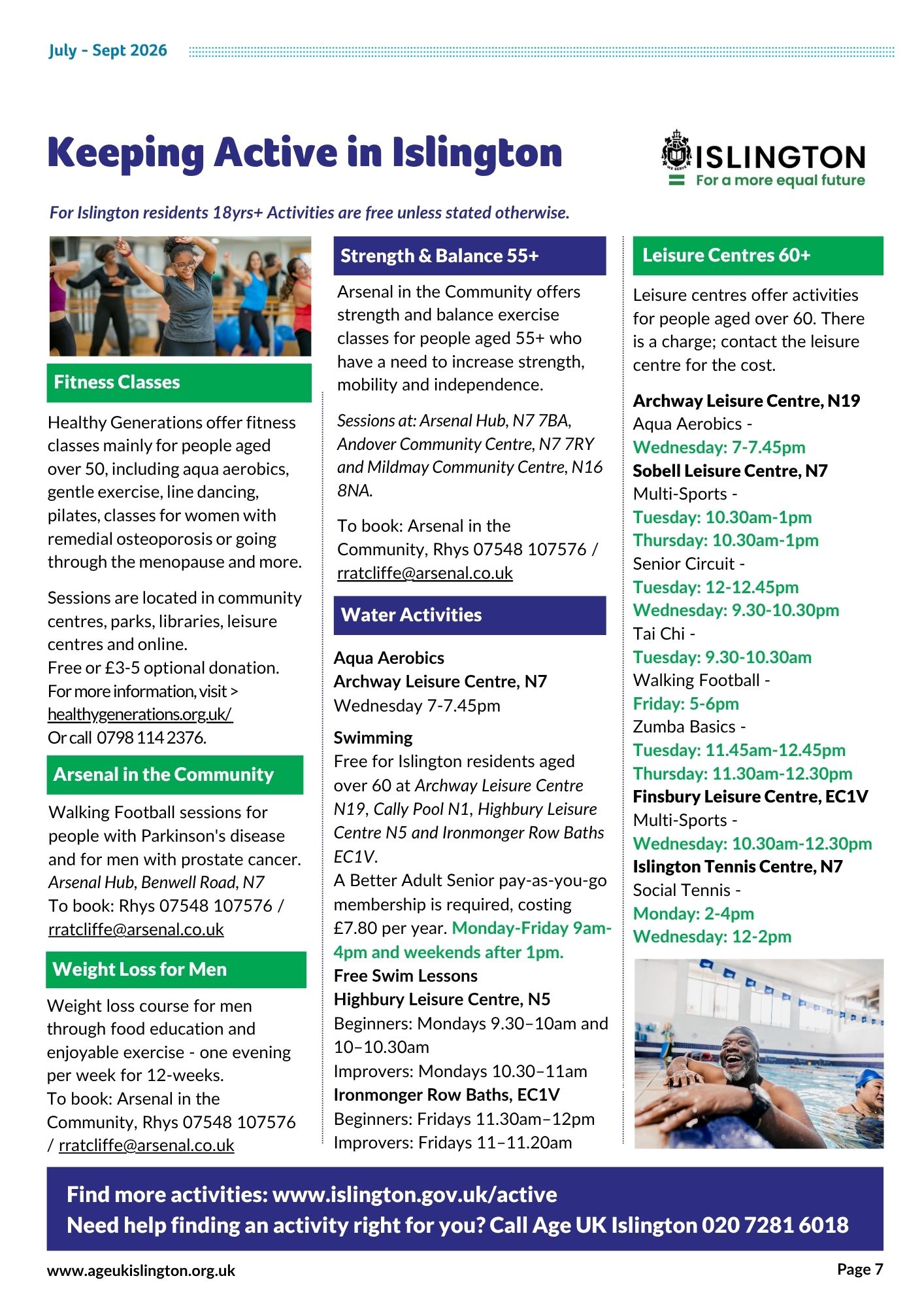 Keep active in Islington