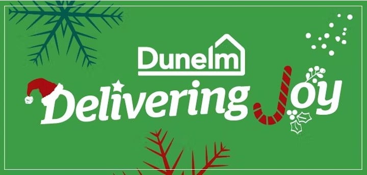 Dunelm delivering joy logo