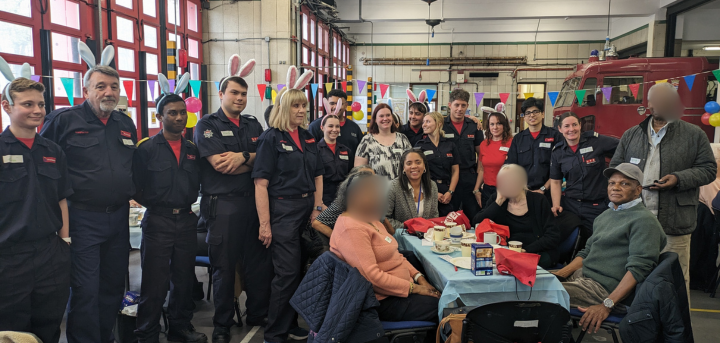 Fire fighters and Age UK Ealing service users at Acton Fire Station