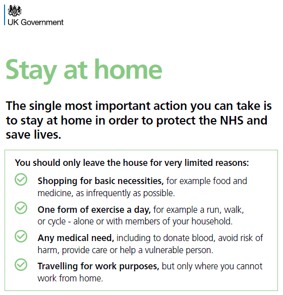 UK Government Coronavirus Leaflet