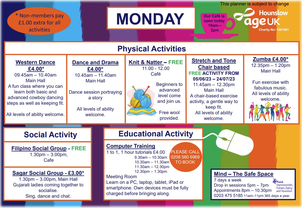 Age UK Hounslow | Our Activity Programme