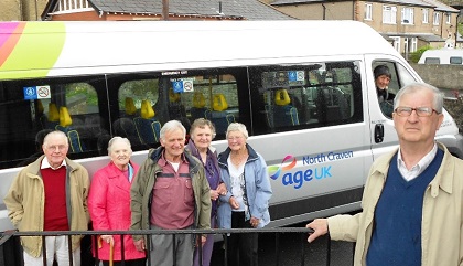 Age UK North Craven minibus and passengers