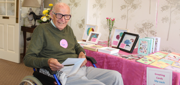 Residents' handmade cards were sold to raise funds