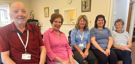  Day centre volunteers Peter, Rita, Elaine, Mel and Susan.