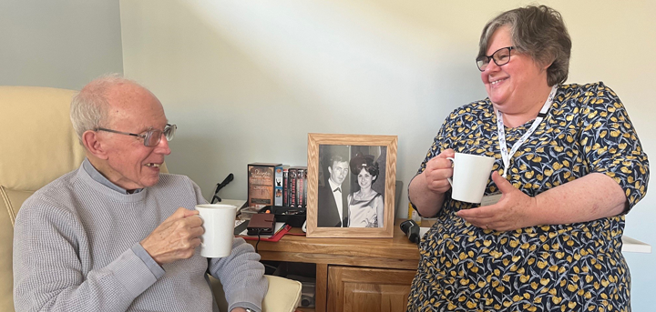 Iain and Marguerite enjoying a cup of tea