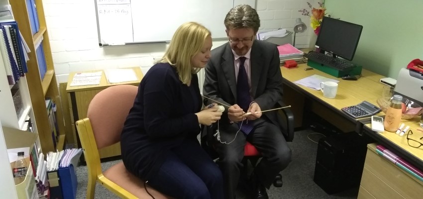 Age UK Sutton CEO teaches knitting 