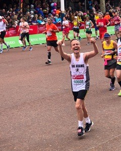 Photo Ian Adams running the the London Marathon