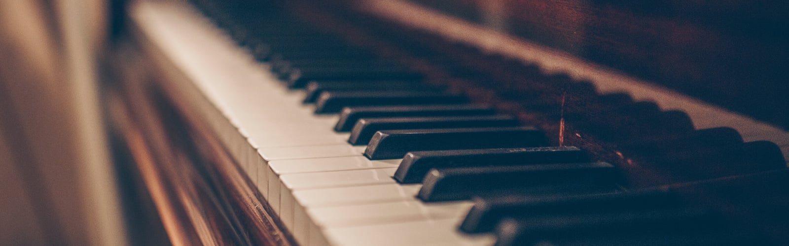 The keys on a piano