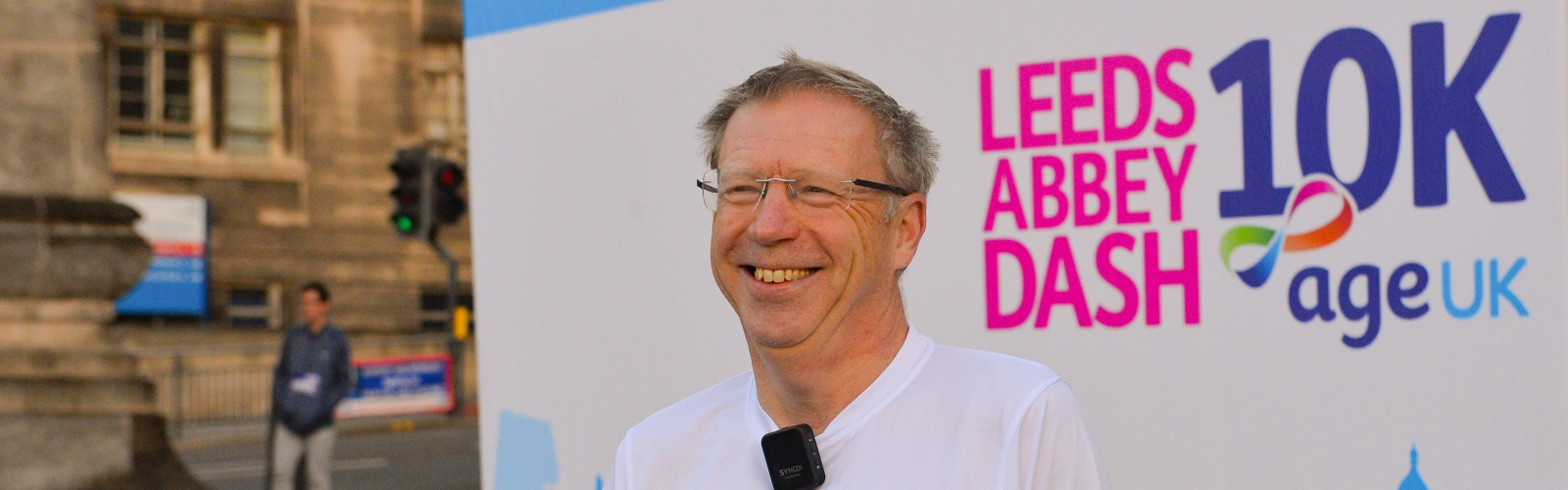 Age UK Chief Executive Paul Farmer, about to run the Leeds Abbey Dash