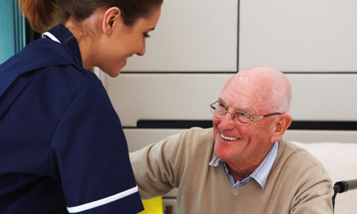 Older man with nurse